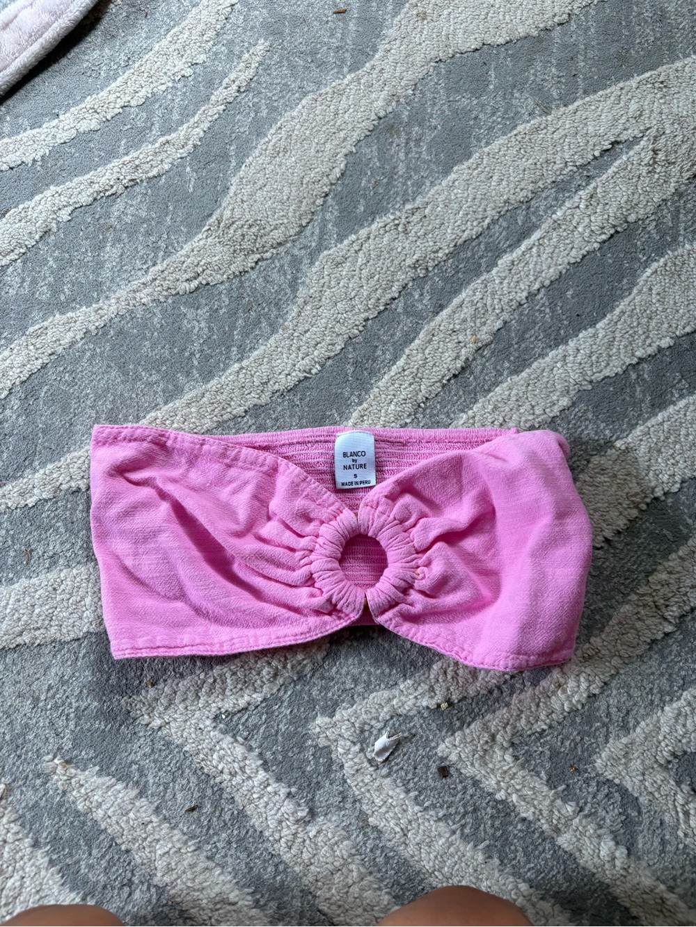 Blanco by nature Pink Knot-Front Bandeau Crop Top